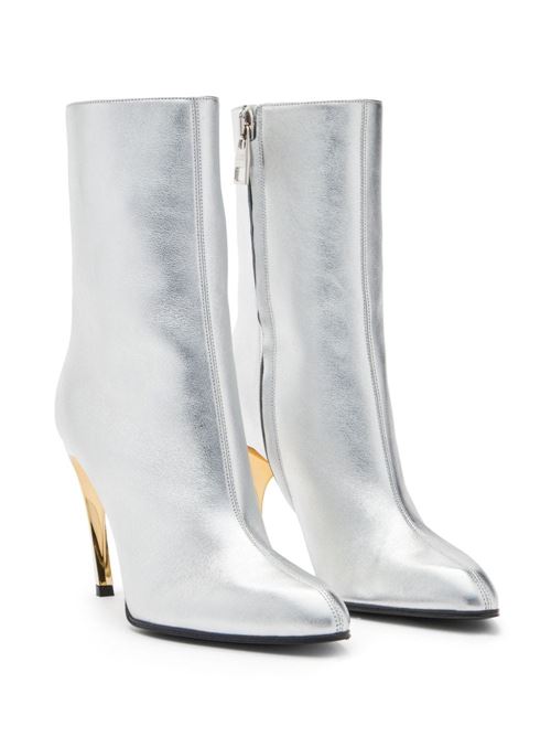 Laminated leather ankle boots for women. ALEXANDER MCQUEEN | 780677WIF218369